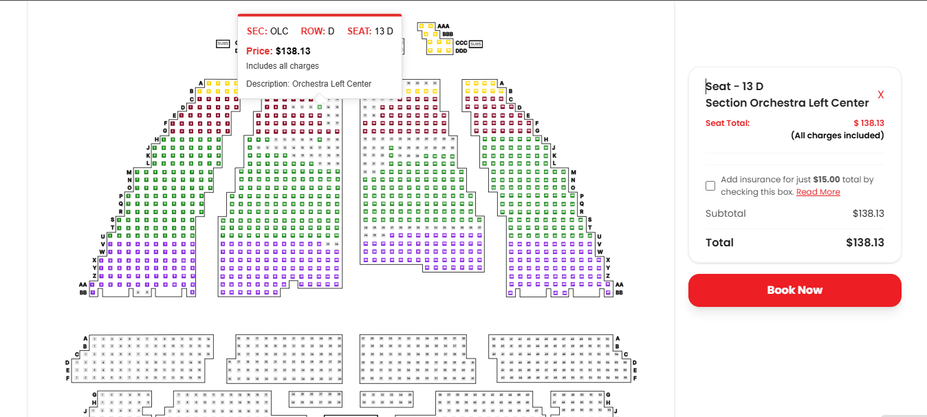 Smart seat map interface for ticket booking